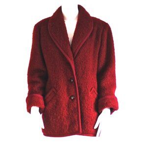 Yves Saint Laurent Rive Gauche 1980's Maroon Coloured Coat - France